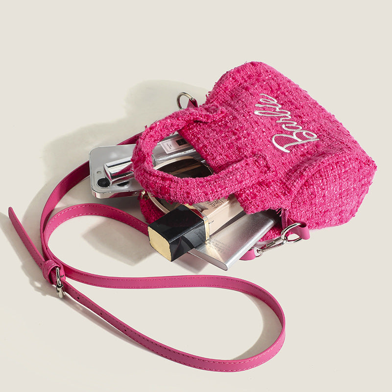 Bolso de hombro rosa