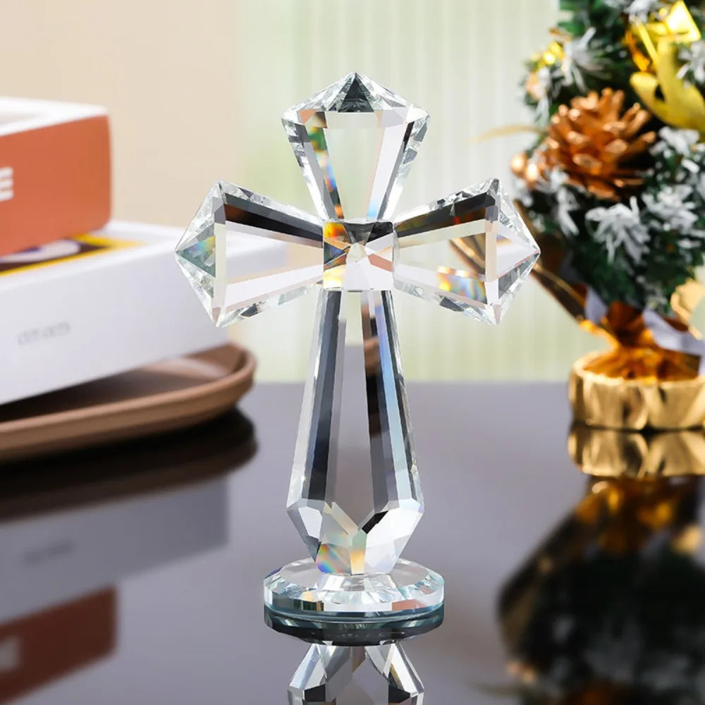 adorno de cruz de cristal