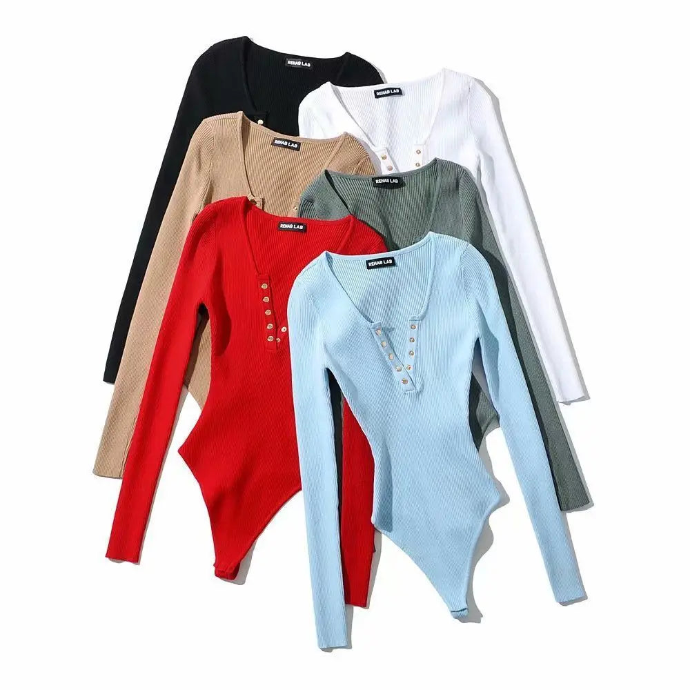 Camiseta de Manga Larga con Cuello en V
