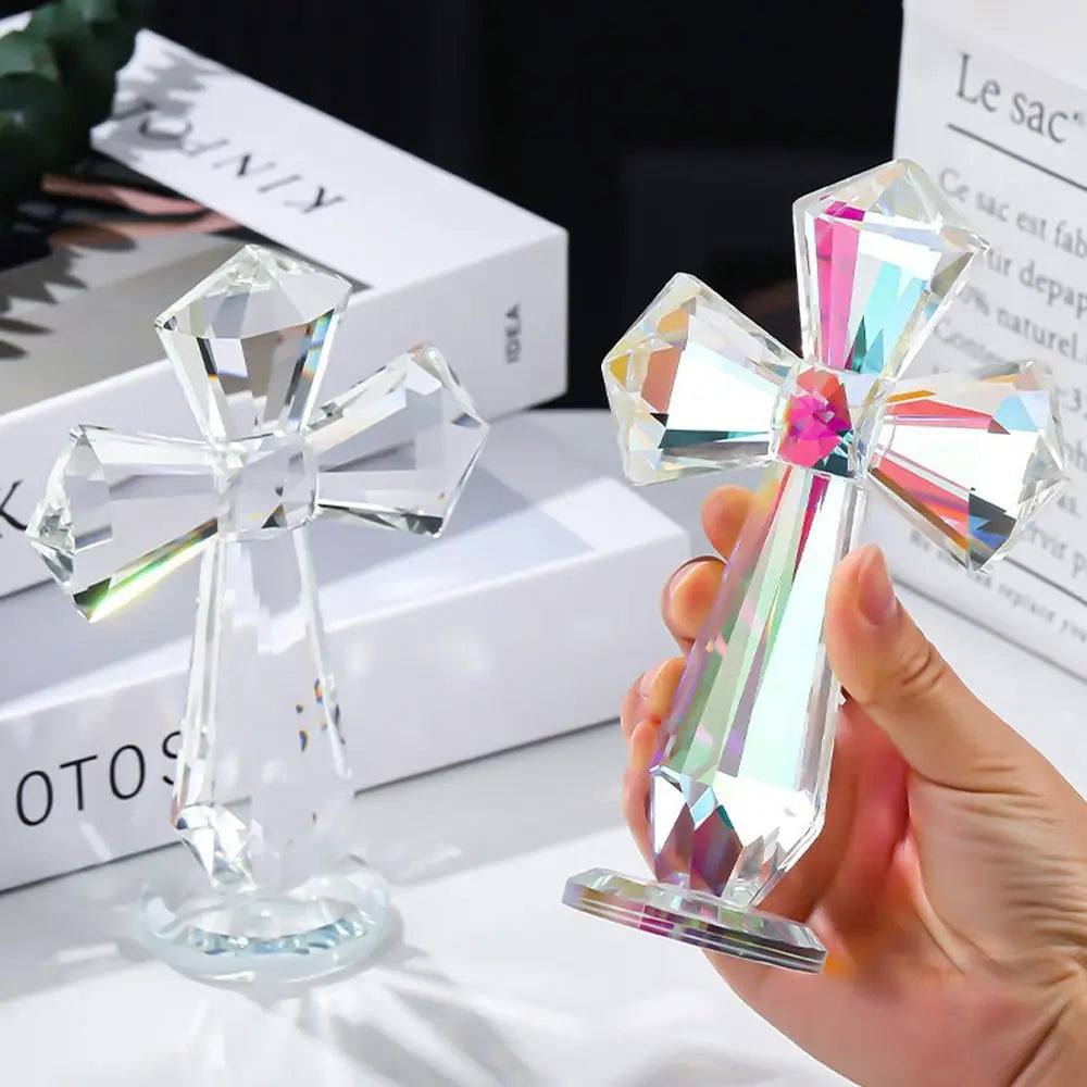 adorno de cruz de cristal