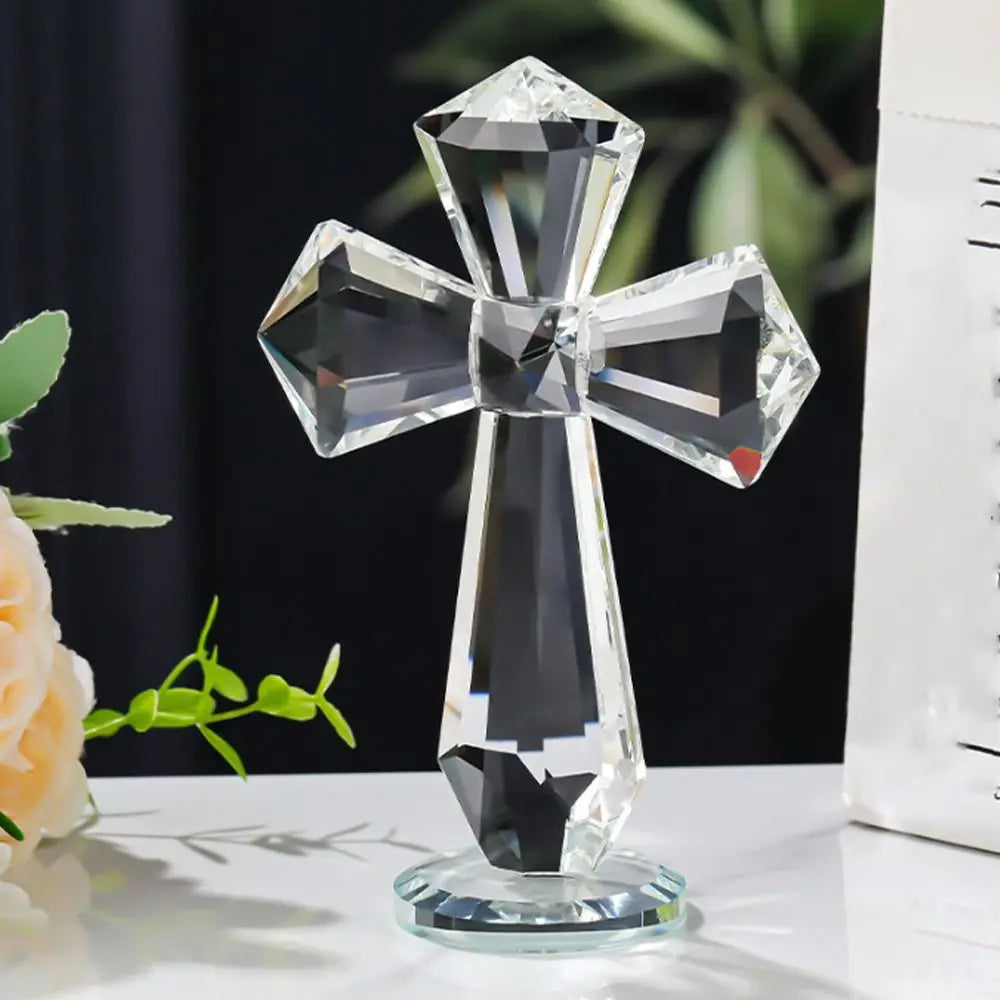 adorno de cruz de cristal