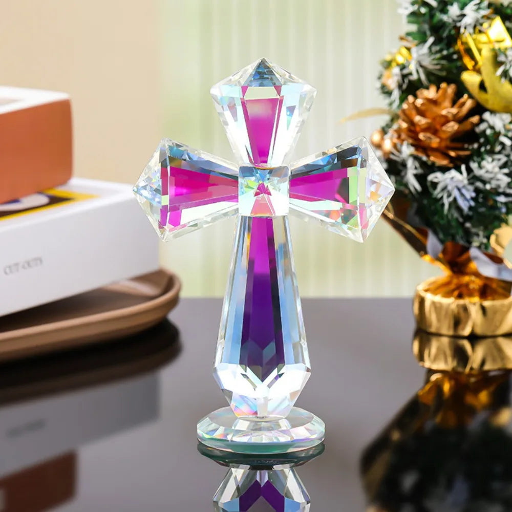 adorno de cruz de cristal