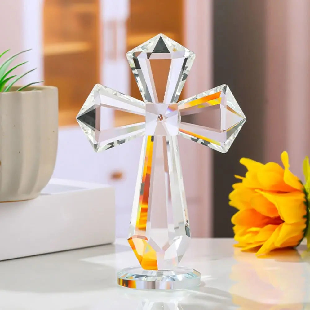 adorno de cruz de cristal